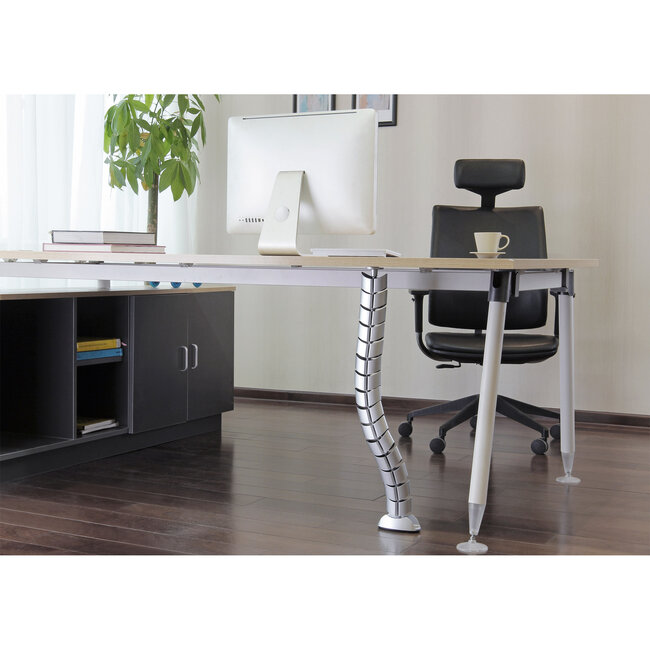 InLine® Cable duct flexible, vertical for tables, 2 chambers, 0.80m, silver