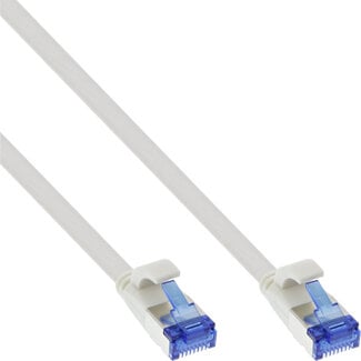 InLine® InLine® Flat patch cable, U/FTP, Cat.6A, TPE halogen free, white, 7,5m