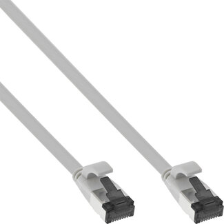 InLine® InLine® Flat patch cable, U/FTP, Cat.8.1, TPE halogen free, grey, 3m