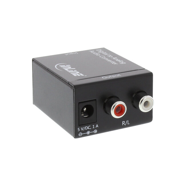 InLine® Audio Converter Digital to Analog Input Toslink or RCA Output 2x RCA Stereo