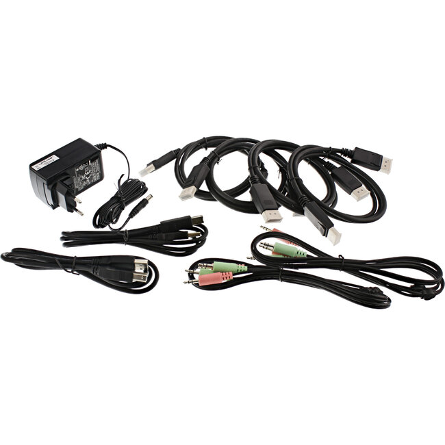 InLine® Desktop KVM Switch, 2-port, Dual Monitor DisplayPort 1.2, 4K, USB 2.0, Audio