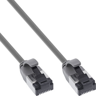 InLine® InLine® Patch cable slim, U/FTP, Cat.8.1, TPE halogen-free, grey 0.3m