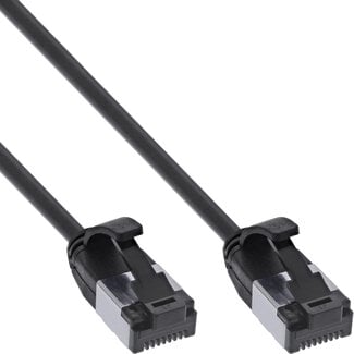 InLine® InLine® Patch cable slim, U/FTP, Cat.8.1, TPE halogen-free, black 0.5m