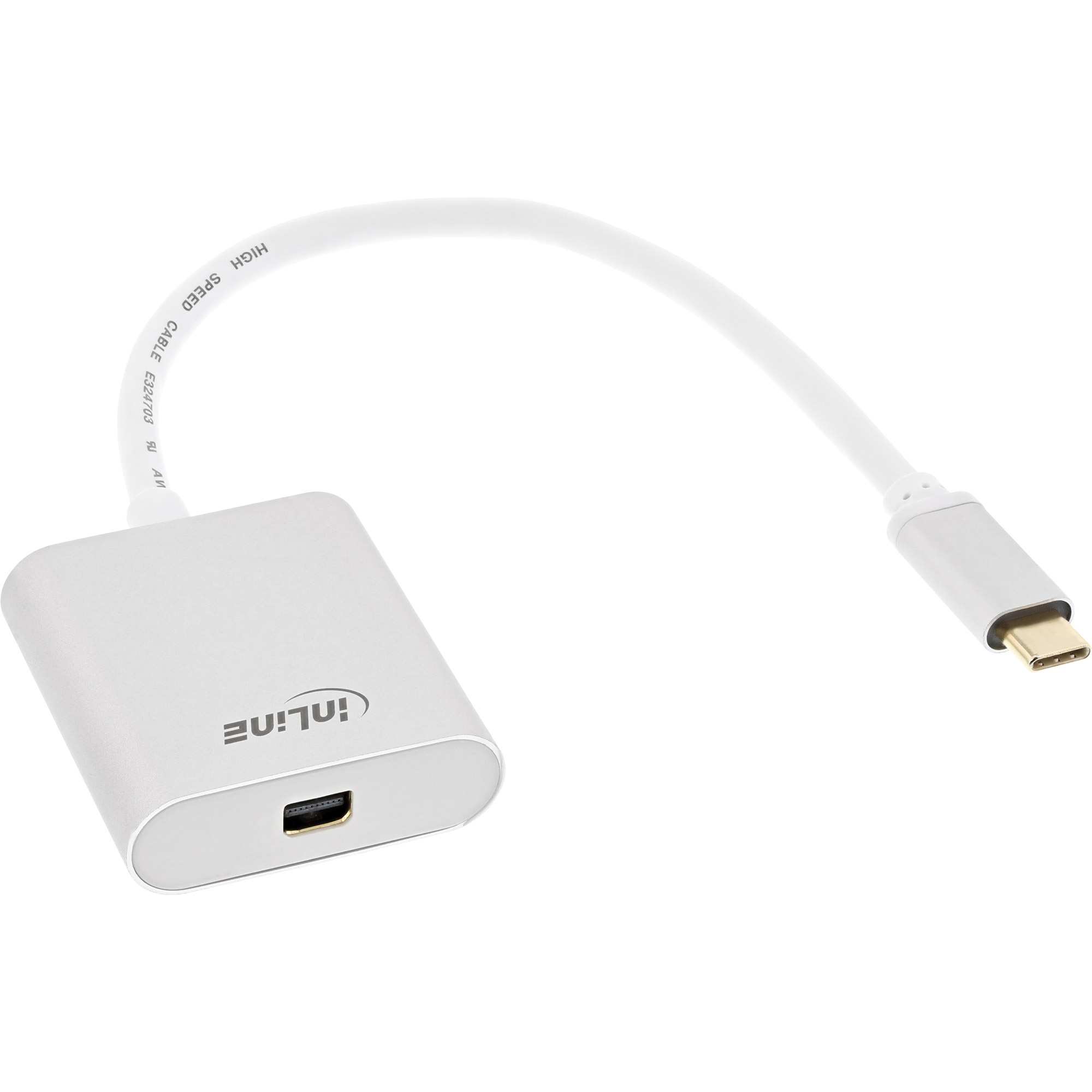 InLine 64105S. Snoerlengte: 0,2 m, Aansluiting 1: USB Type-C, Aansluiting 2: Mini DisplayPort