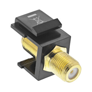 InLine® Keystone installation adapter, connection coupling for satellite cable, 2x F-sockets, white