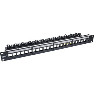 InLine® InLine® Patch panel 24-way, Keystone empty panel Patch panel, 19", 1U, black RAL9005