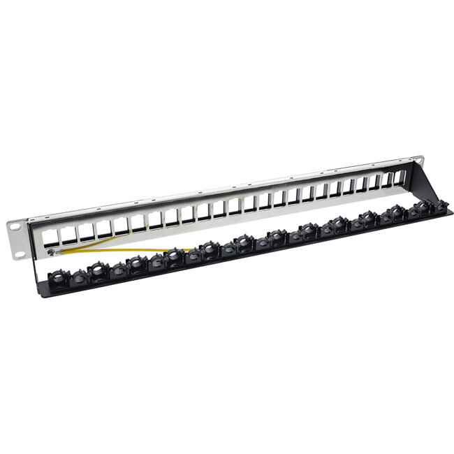 InLine® Patch panel 24-way, Keystone empty panel Patch panel, 19", 1U, black RAL9005