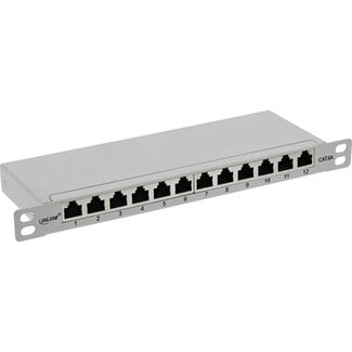 InLine® InLine® 10" Patch panel Cat.6A 0.5U 12-port, light grey, RAL7035