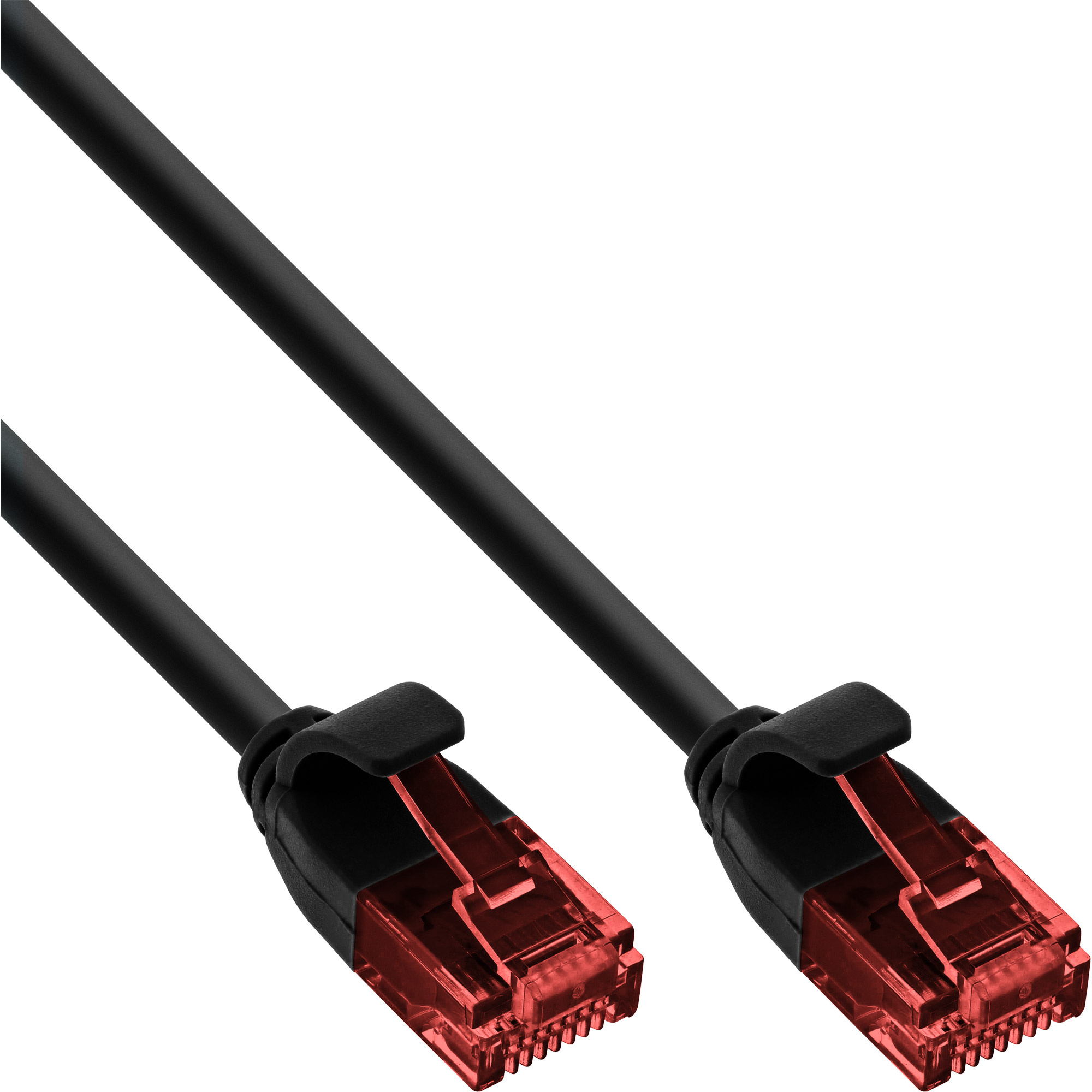 InLine® Slim Patch cable, U/UTP, Cat.6, black, 3m | Onlinekabelshop.nl