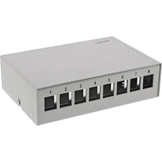 InLine® InLine® Desktop Consolidation Point Box 8x Keystone RJ45, metal, light grey RAL7035