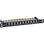 InLine® 10" patch panel Cat.6A 0.5U 12-port, with dust protection, black