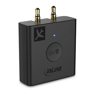 InLine® InLine® Airplane Bluetooth Audio Transmitter, BT 5.0, aptX HD/LL, Flight Adapter with Charging Case