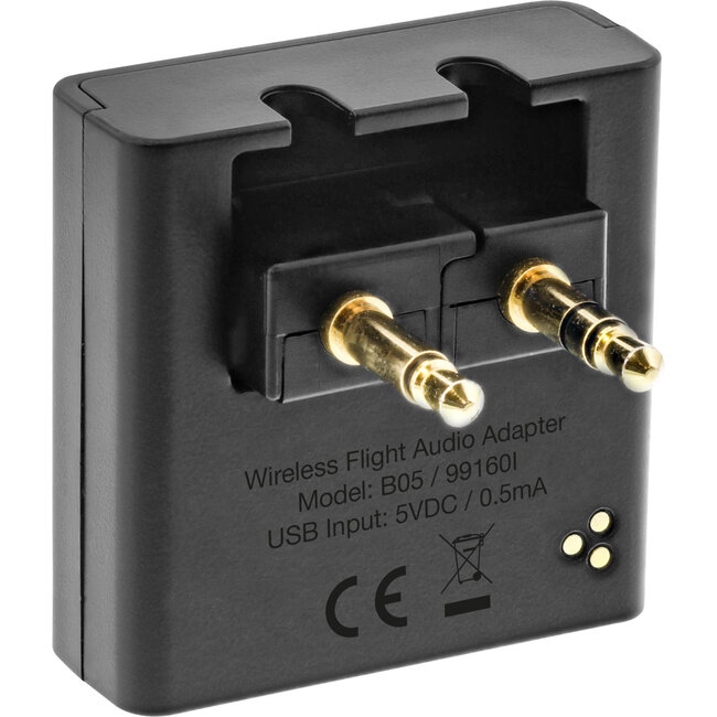 InLine® Airplane Bluetooth Audio Transmitter, BT 5.0, aptX HD/LL, Flight Adapter with Charging Case