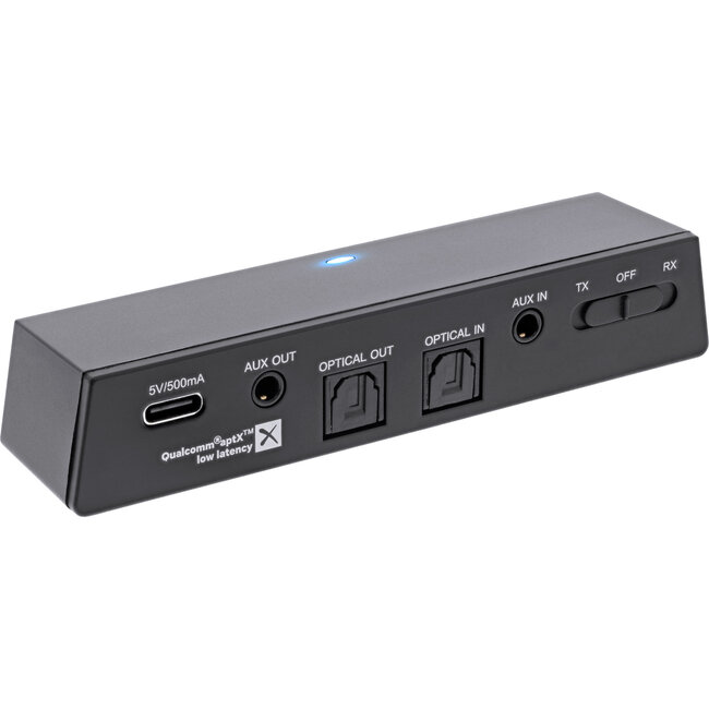 InLine® Bluetooth Audio Transceiver, Receiver/Transmitter, BT 5.0, aptX LL, 3.5mm + Toslink