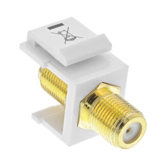 InLine® Keystone installation adapter, connection coupling for satellite cable, 2x F-sockets, white