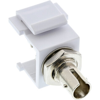 InLine® InLine® Fiber optical Keystone Snap-in adaptor white, simplex ST/ST, MM, ceramic sleeve