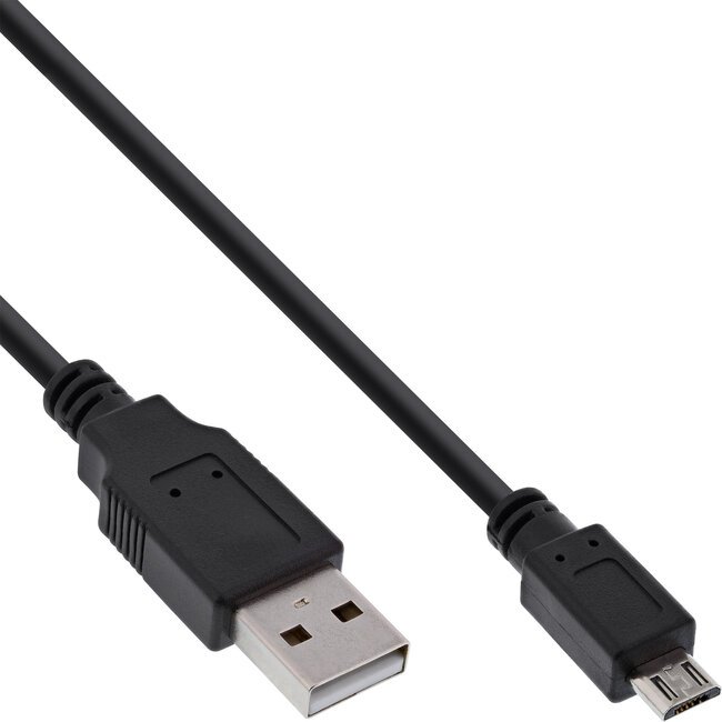 InLine® Basic Micro-USB 2.0 cable, USB A male to Micro-B male, black, 1m