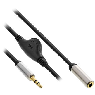 InLine® InLine® Slim Audio Cable 3.5mm M to F, with volume control 0.25m