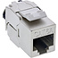 InLine® Keystone RJ45 jack slim, SNAP-In, Cat.6A, integrated cable tie