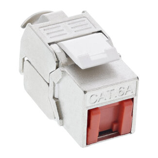 InLine® InLine® RJ45 Keystone Jack Snap-In module Cat.6a, with dust cover red