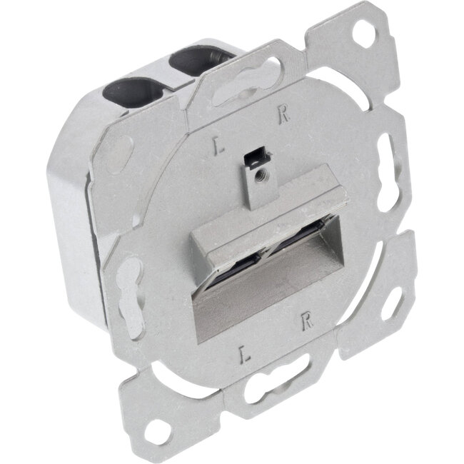 InLine® Wall Outlet Box Cat.6A surface or flush mount 2x RJ45 female RAL9010 white vertical