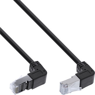 InLine® InLine® Patch cable up/down angled, S/FTP (PiMf), Cat.6, 250MHz, PVC, copper, black, 0.15m