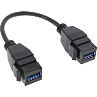 InLine® InLine® USB 3.2 Gen1 2x keystone adapter cable, 2x USB A keystone socket, 0.2m