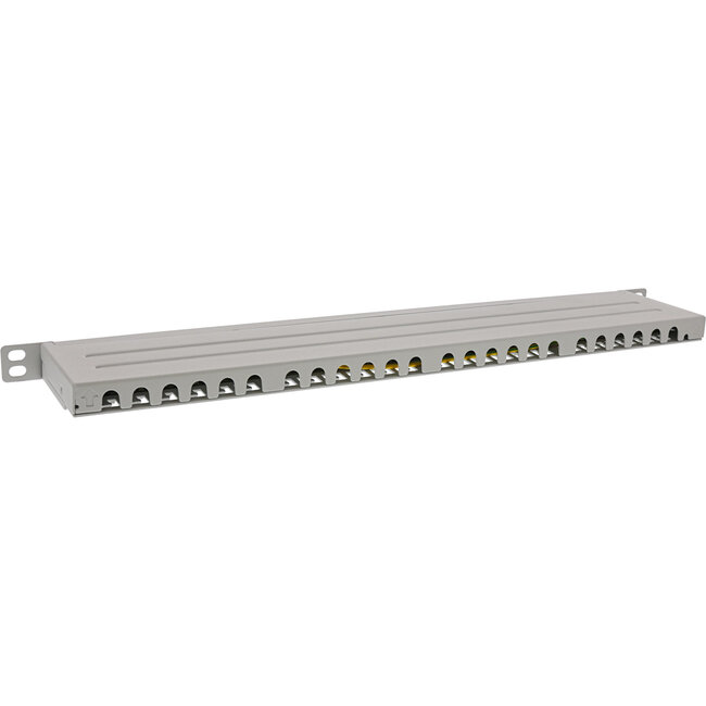 InLine® 19" patch panel Cat.6A 0.5 U 24-port, with dust protection, grey