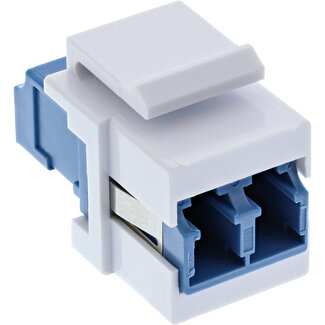 InLine® InLine® Fiber optical Keystone Snap-in adaptor white, duplex LC/LC, SM, ceramic sleeve, blue