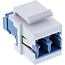 InLine® Fiber optical Keystone Snap-in adaptor white, duplex LC/LC, SM, ceramic sleeve, blue