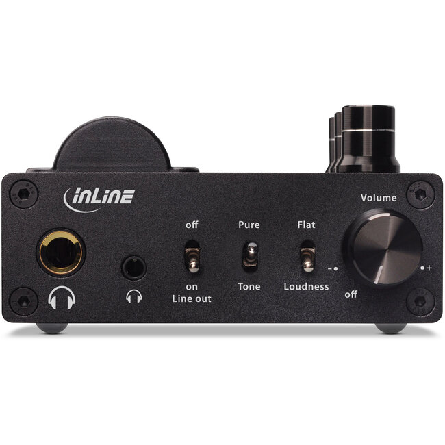 InLine® AmpUSB-EQ, Hi-Res AUDIO HiFi DSD USB Audio DAC, Headphone Vacuum Tube amplifier and Equalizer