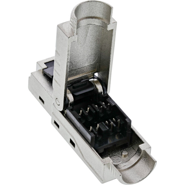 InLine® RJ45 plug Cat.6A 500MHz, field-installable, shielded, with screw cap