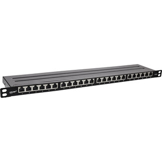 InLine® InLine® 19" patch panel Cat.6A 0.5 U 24-port, with dust protection, black