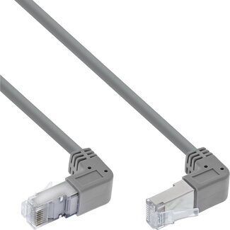 InLine® InLine® Patch cable up/down angled, S/FTP (PiMf), Cat.6, 250MHz, PVC,grey, 2.36m