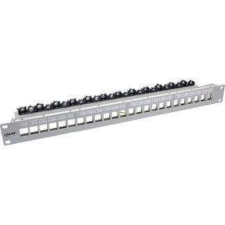 InLine® InLine® Patch panel 24-way, Keystone empty panel Patch panel, 19", 1U, light grey RAL7035