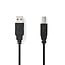 USB-Kabel | USB 2.0 | USB-A Male | USB-B Male | 10 W | 480 Mbps | Vernikkeld | 1.00 m | Rond | PVC | Zwart | Label