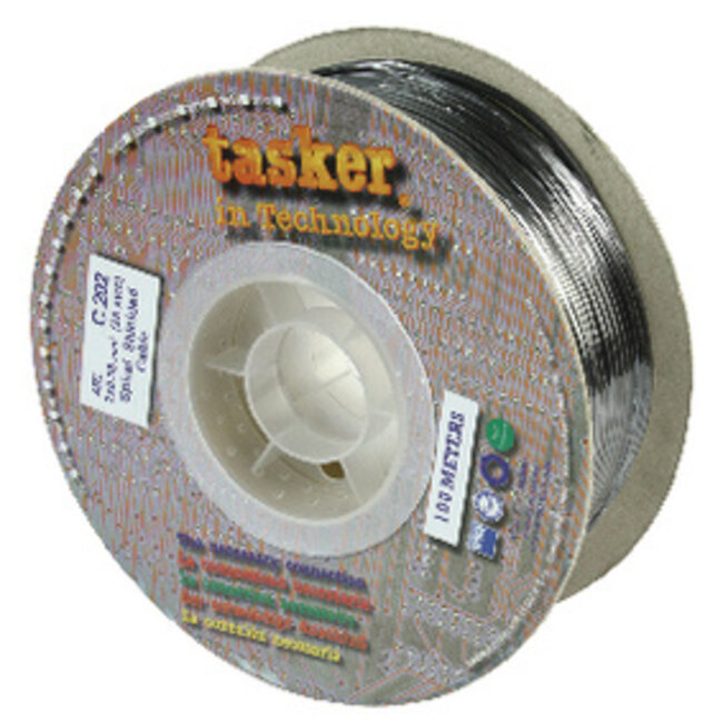 Microfoonkabel op Haspel 2x 0.08 mm² 100 m Zwart