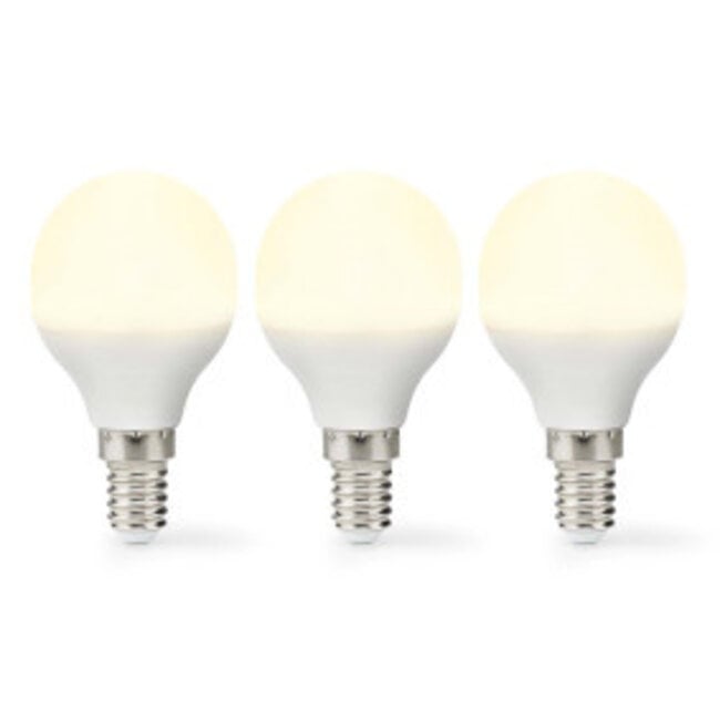 LED-Lamp E14 | G45 | 4.9 W | 470 lm | 2700 K | Warm Wit | Frosted | 3 Stuks