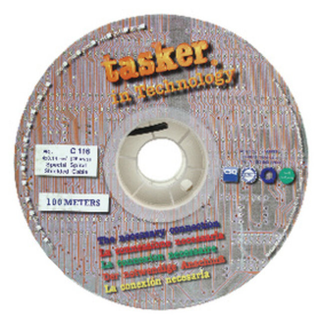 Stereo Audiokabel op Haspel 4x 0.14 - 100 m Zwart