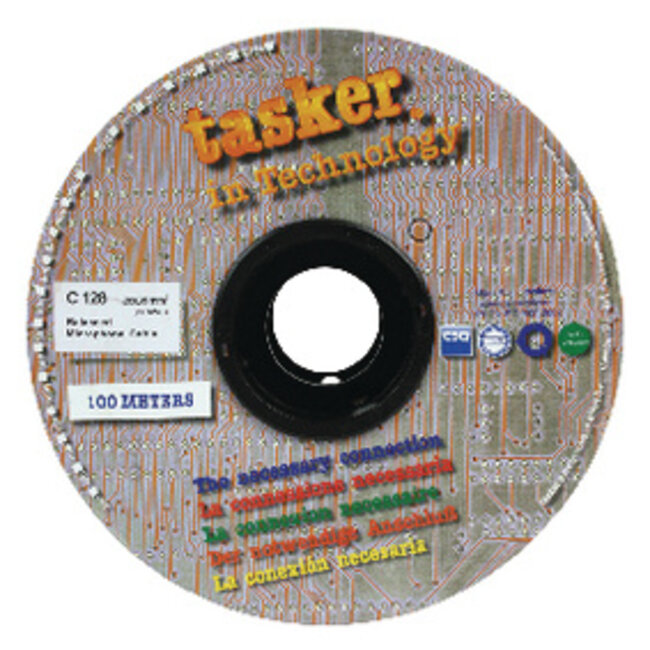 Microfoonkabel op Haspel 2x 0.35 mm² 100 m Zwart