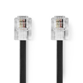 Telefoonkabel 2m zwart RJ11