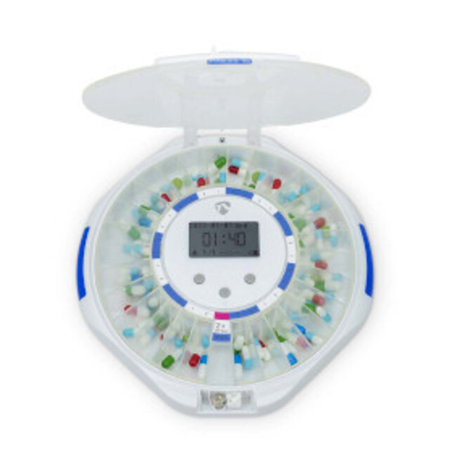 SmartLife Medicijndispenser | Wi-Fi | 28 Compartimenten | Aantal alarmtijden: 9 alarmtijden per dag | Licht / Piep / Stem | LCD scherm | Wit