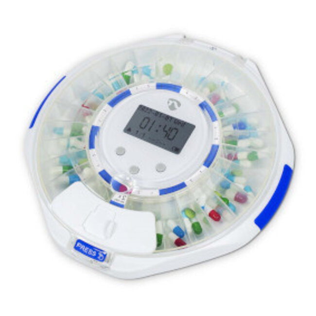 SmartLife Medicijndispenser | Wi-Fi | 28 Compartimenten | Aantal alarmtijden: 9 alarmtijden per dag | Licht / Piep / Stem | LCD scherm | Wit