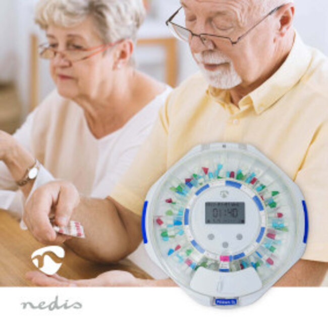 SmartLife Medicijndispenser | Wi-Fi | 28 Compartimenten | Aantal alarmtijden: 9 alarmtijden per dag | Licht / Piep / Stem | LCD scherm | Wit