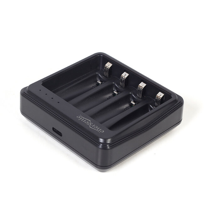 USB batterijlader voor AA/AAA batterijen, zwart