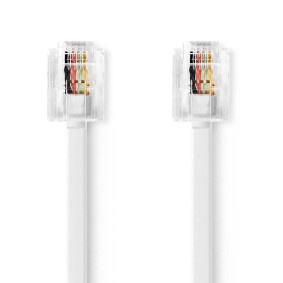 Telecomkabel | RJ11 Male | RJ11 Male | 5.00 m | Kabel design: Plat | Connectorplating: Vernikkeld |