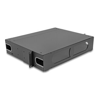 DeLOCK Delock 19″ Fiber Optic Patch Panel with viewing window unequipped 2U dark grey