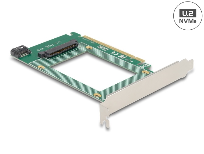 DeLOCK 90051. Hostinterface: PCIe, Output interface: U.2, Uitbreidingskaartstandaard: PCIe 4.0. Kleur van het product: Groen, Bedoeld voor: PC, Certificering: FCC. Data transfer sn