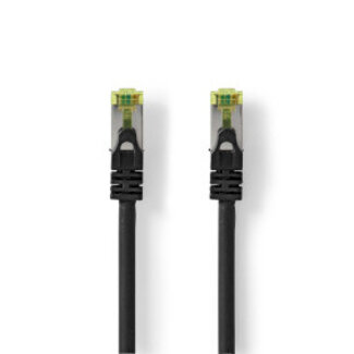 Nedis CAT7 Netwerkkabel | S/FTP | RJ45 Male | RJ45 Male | 3.00 m | Snagless | Rond | LSZH | Zwart | Label