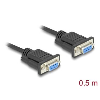 DeLOCK Delock Serial Cable RS-232 D-Sub9 female to female with narrow plug housing 0.5 m